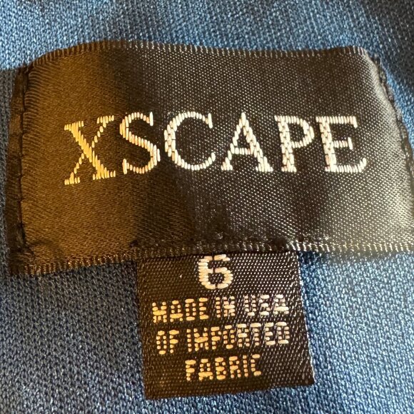NWT XSCAPE One-Shoulder Satin Gown Ocean Blue Size 6 - Picture 7 of 16